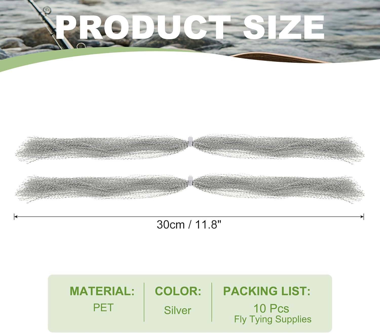 PATIKIL Crystal Flash Fly Fishing Line, Sparkle Fly Tying Material Kit Holographic Dry Flies Thread Supplies
