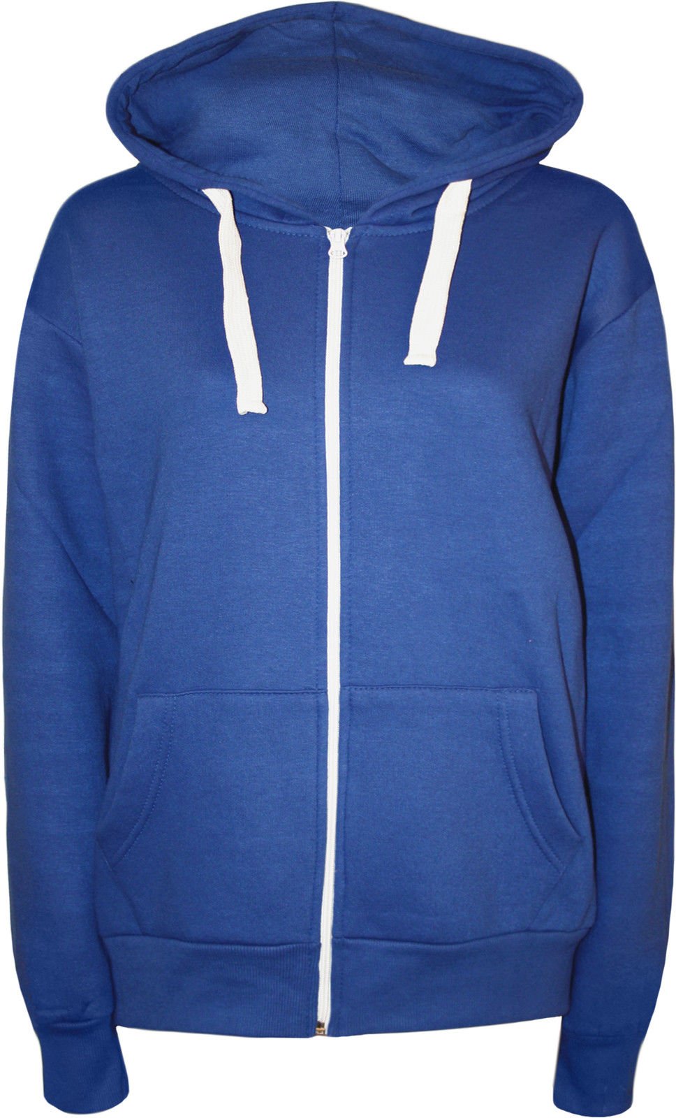 Nauvelle Women's Royal 3028-M Plus Size Plain Full Zip Hooded Top Sweatshirt Hoodie 26/28