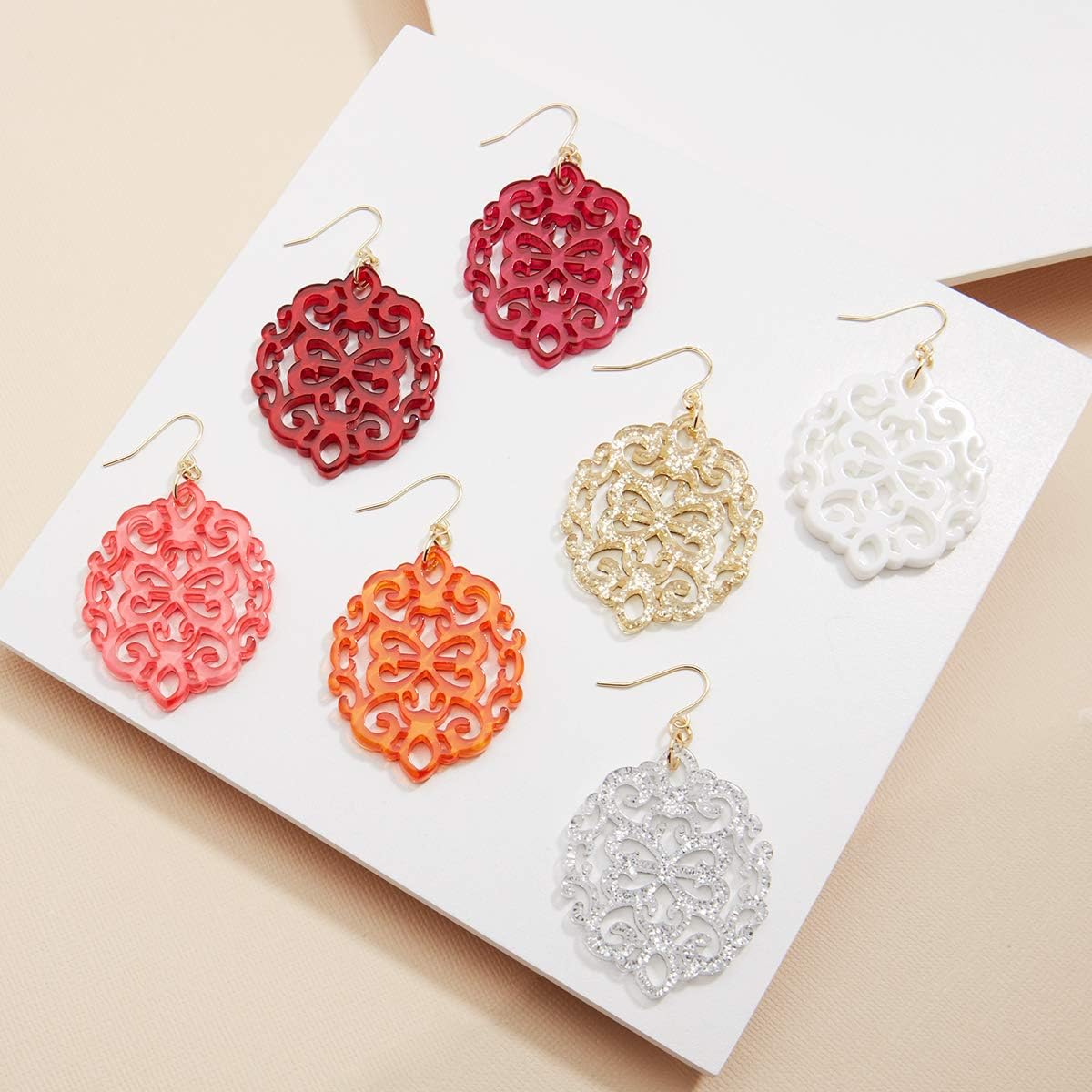 ZENZII Acrylic Resin Earrings for Women Girls Statement Geometric Modern Pattern Acetate Drop and Dangle Earrings Fashion Jewelry - Image 7