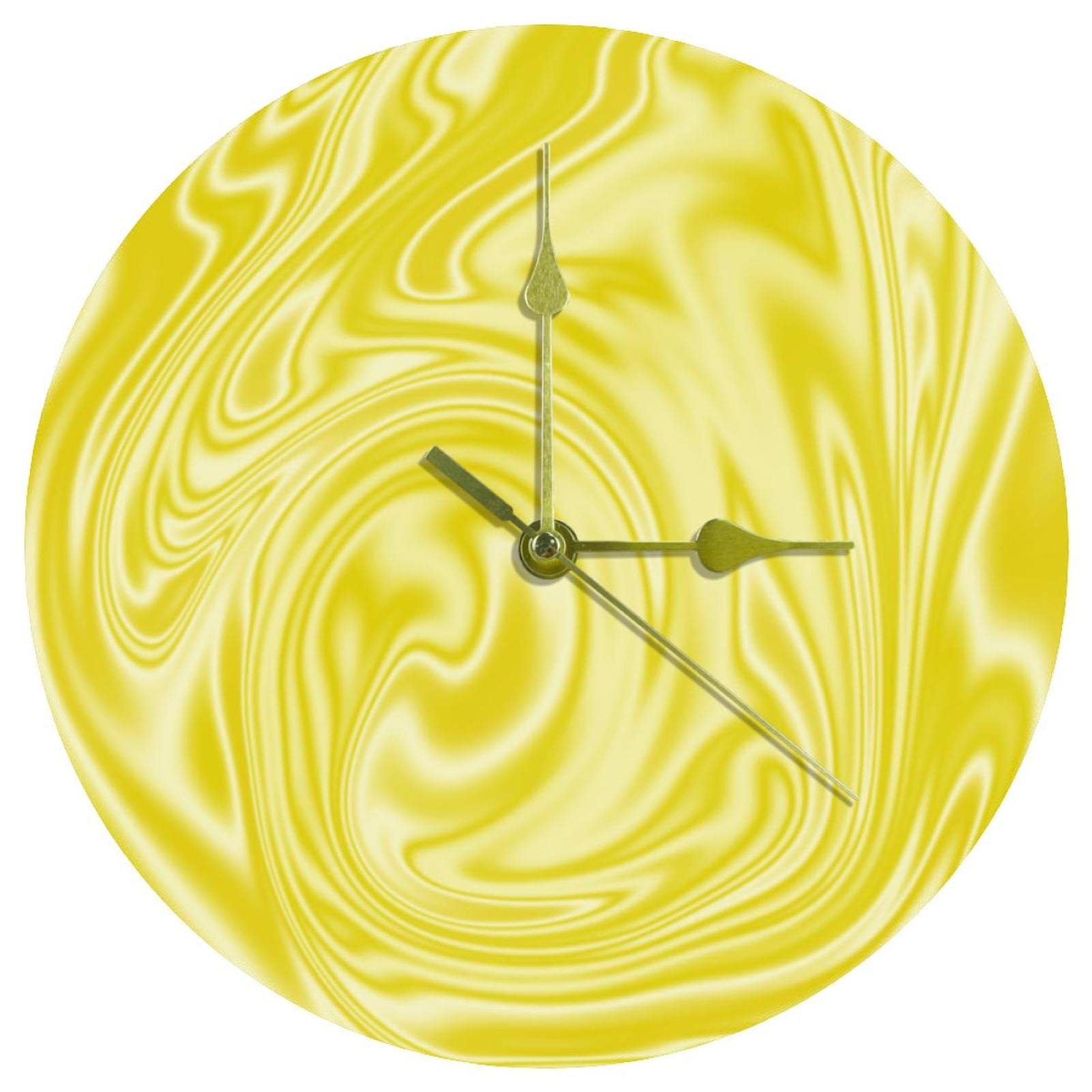 Horloge murale dorée pour décoration de maison moderne et bureau silencieux