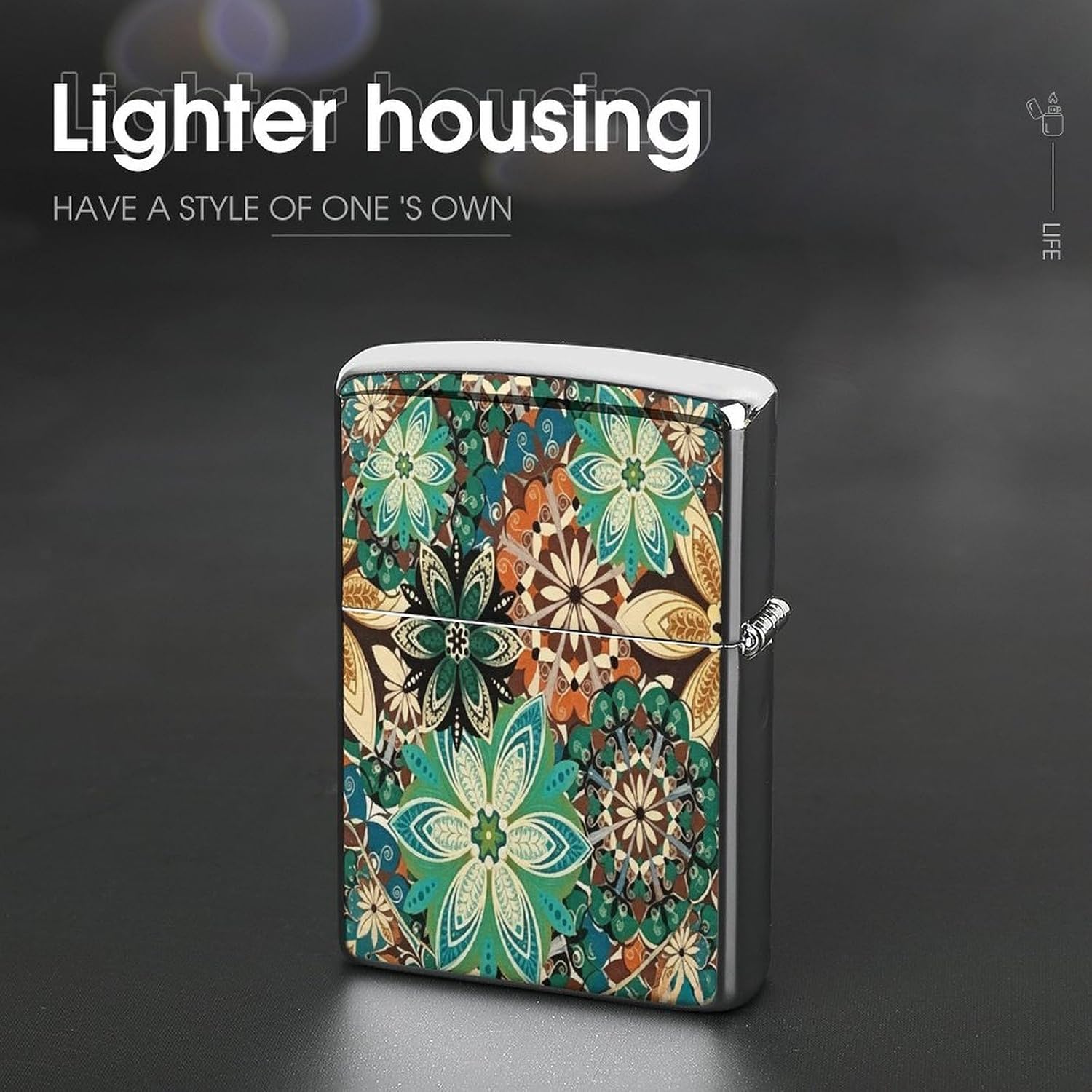 Vintage Flower Metal Lighter Case Cover Lighter Sleeve