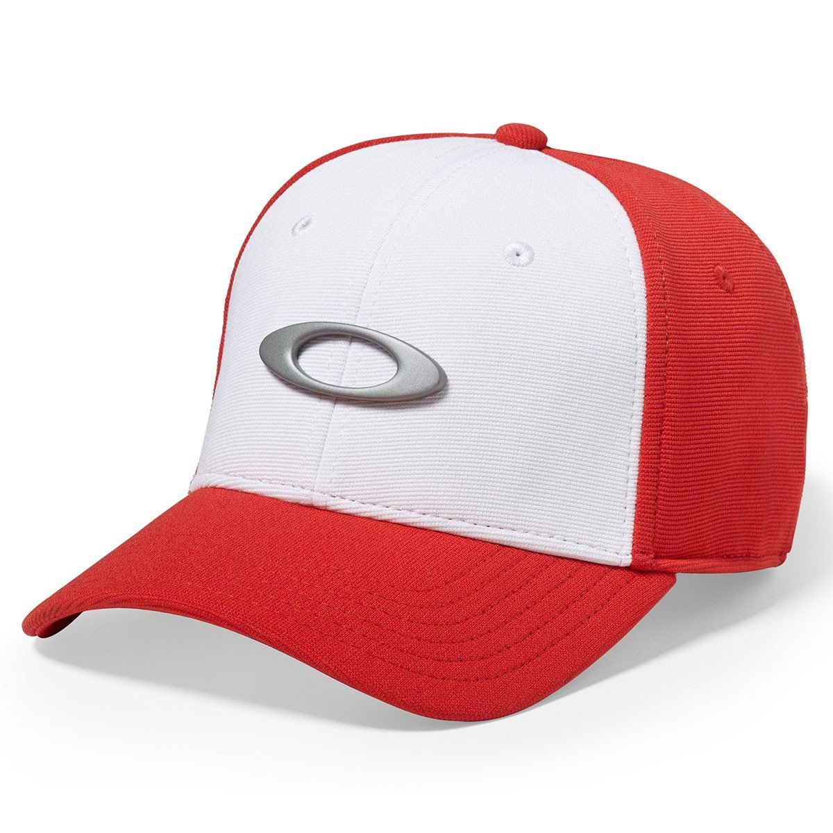 Oakley Men's Tincan Hat Baseball Cap, White/Red, S-M