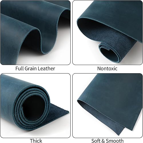 Vista 26 de RingSun Hojas de cuero genuino para manualidades de cuero (0.079 pulgadas), cuero de grano completo para costura de herramientas