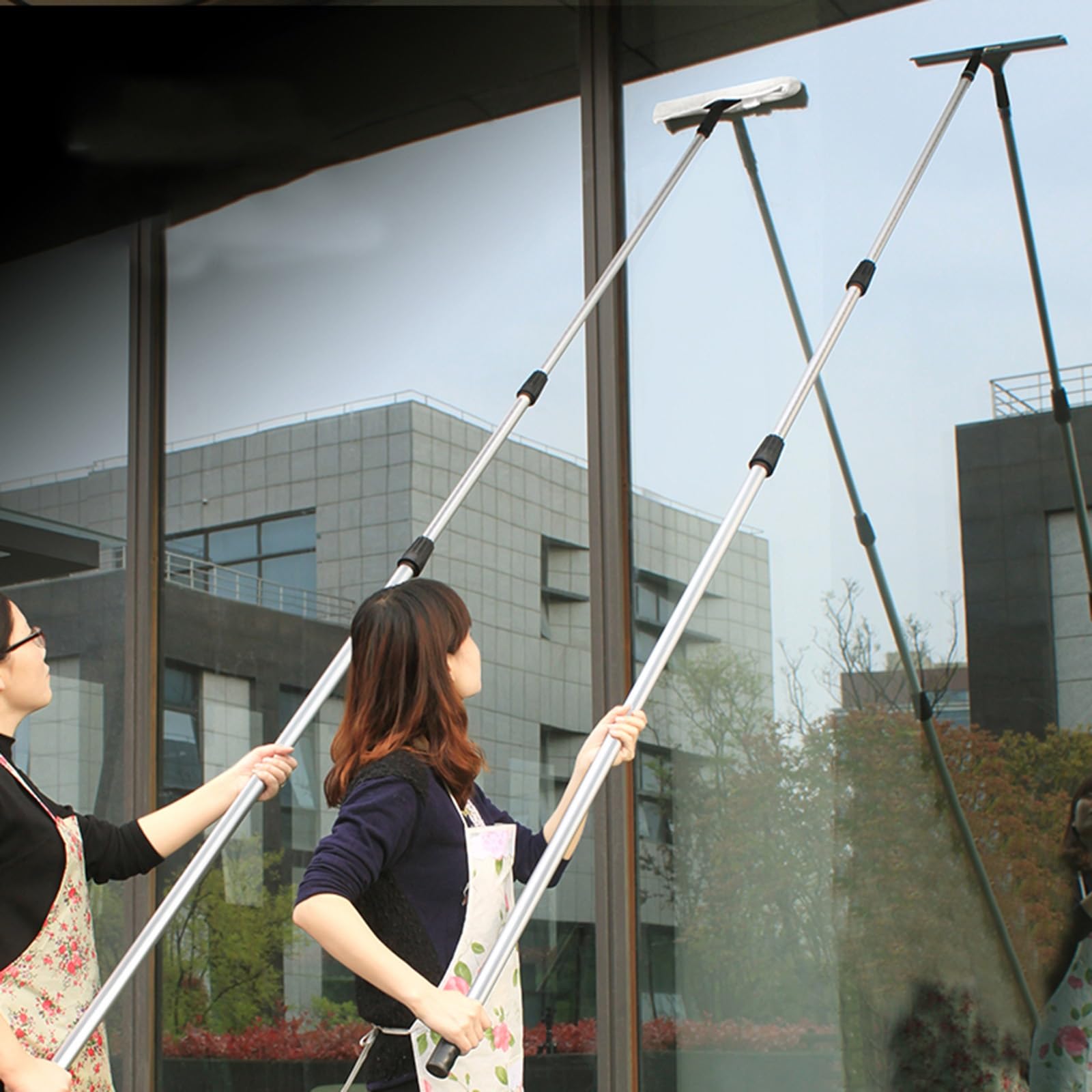 Window Cleaning Pole Kit, Telescopic Squeegee Window Cleaner High Reach Duster, Window Cleaning Tool for Outside Household Porch (Size : Length 1.2m/120cm/47.2inch)