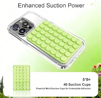 両面オクトバディ吸盤電話マウント - シリコン粘着電話グリップ 高い吸引力 自撮り&ビデオ用 TikTokインフルエンサー用 Octo Buddys吸盤 スマホケース 吸盤グリップ グリーン