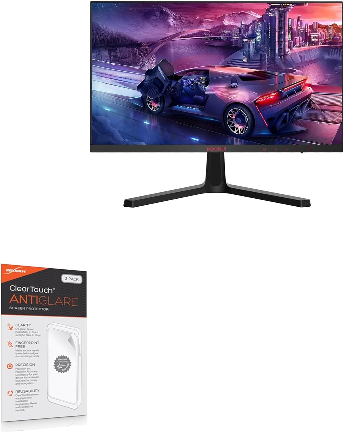 BoxWave Screen Protector Compatible with KOORUI Computer Monitor 24E4 (24 in) - ClearTouch Anti-Glare (2-Pack), Anti-Fingerprint Matte Film Skin