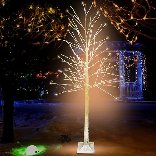 Miniatura 8 de Árbol de abedul iluminado blanco cálido de 7 pies 304 LED para el hogar, boda, festival, fiesta, decoración de Navidad