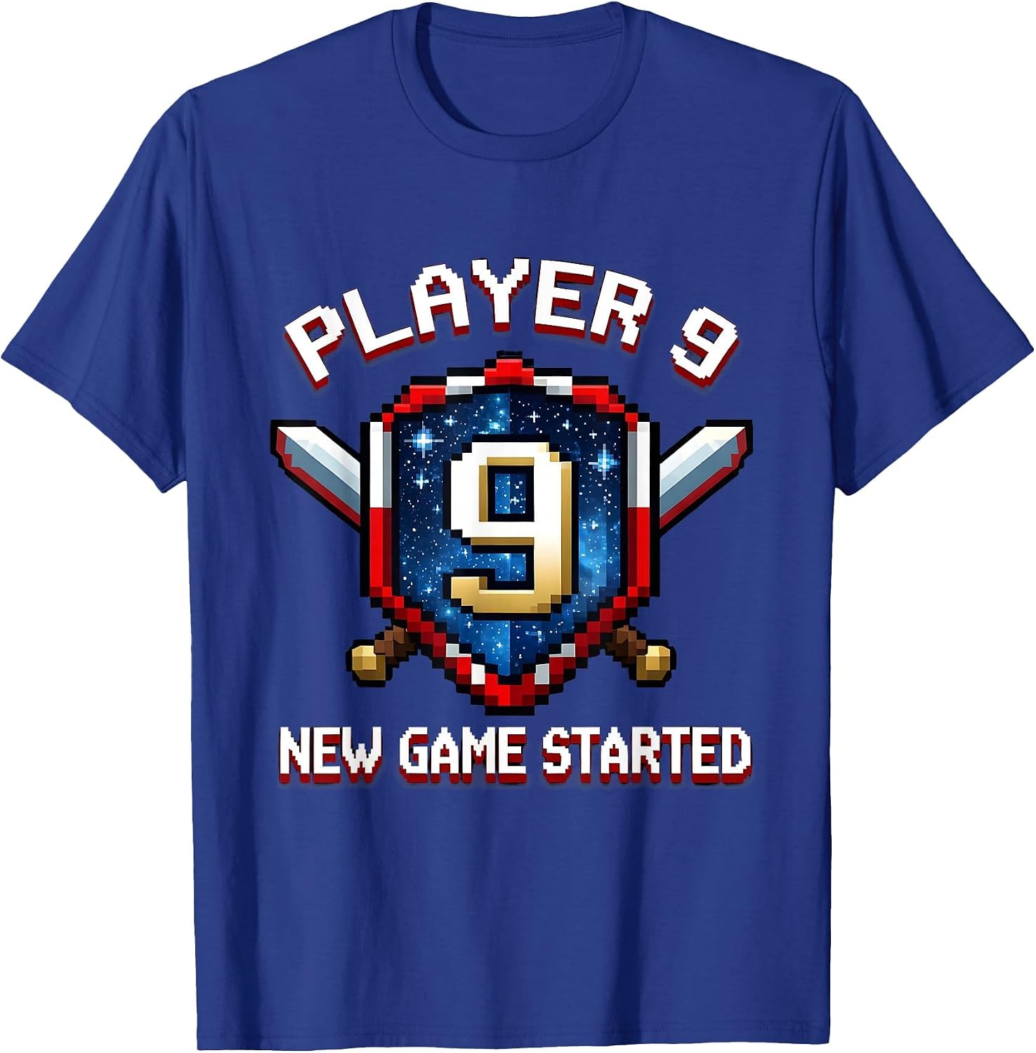 Player 9 New Game Started Gaming Design T-Shirt image 3