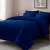ELNIDO QUEEN® Full Size Comforter Set - 7 Pieces Navy Bed in a Bag Full, Bed Set All Seasons, Soft Bedding Sets with Dark Blue Comforter, Flat Sheet, Fitted Sheet, Pillowcases and Pillow Shams
