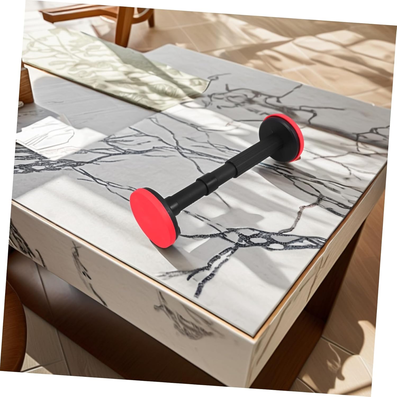 2pcs Adjustable Support Frame Telescopic Poles for Bathroom Sink Installation Black Nylon