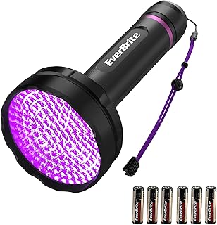 EverBrite UV Flashlight, 128 LED Blacklight Flashlights, 395nm Black Light Flashlight for Pet Urine Detection, Scorpions, Dry Stains, Bed Bug (Batteries Included)