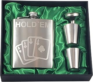 Poker Themed Hold 'Em Flask Gift Set