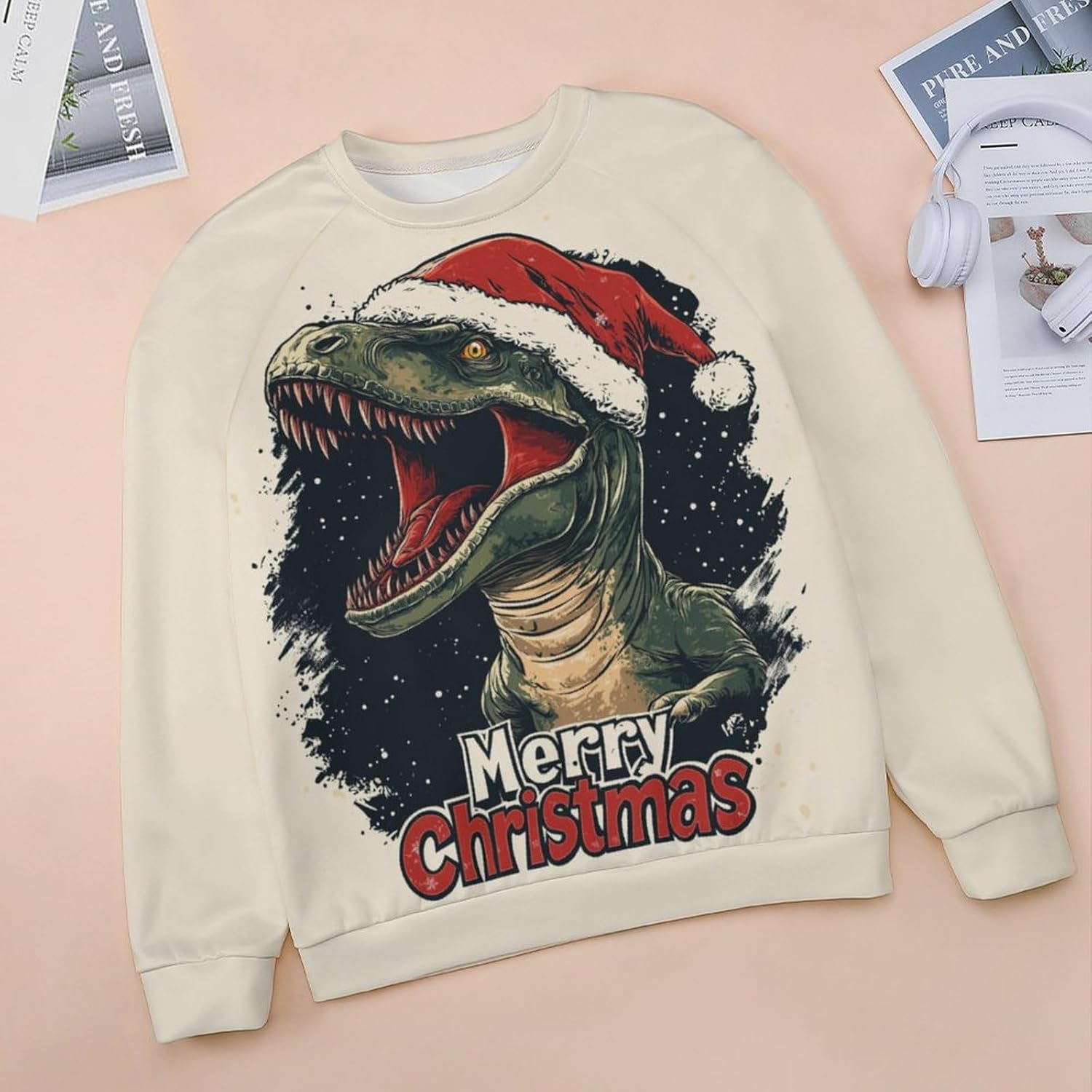 Christmas Sweatshirts For Women Holiday Pullover Crewneck Plus Size 2024 Winter Fashion Casual Funny Warm Outfits - Image 2