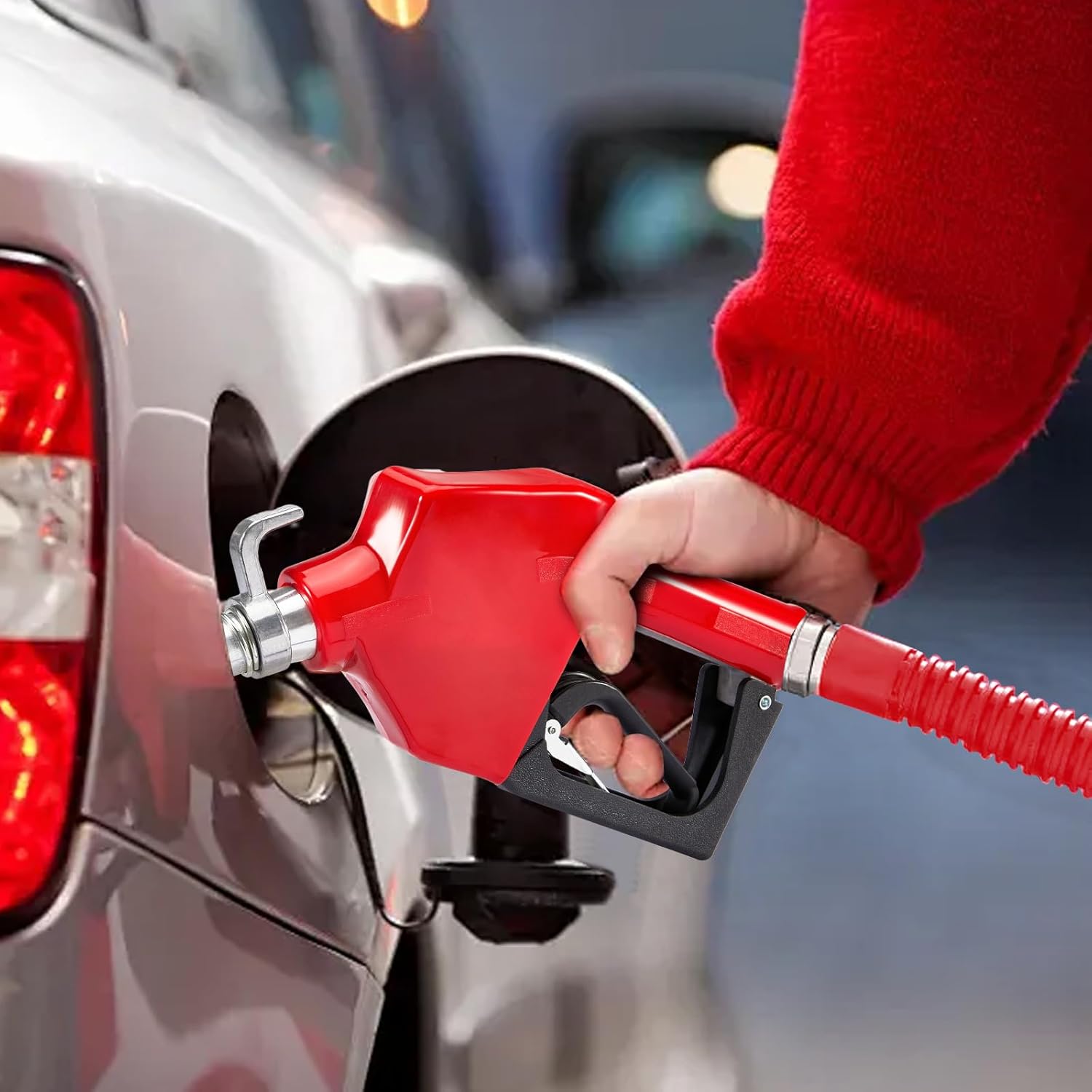 CarBole Automatic Shut-Off Fuel Nozzle 3-Speed Padlock, 9-16 GPM Fast Refueling, with 360° Fuel Hose Swivel for Petrol Gasoline Kerosene