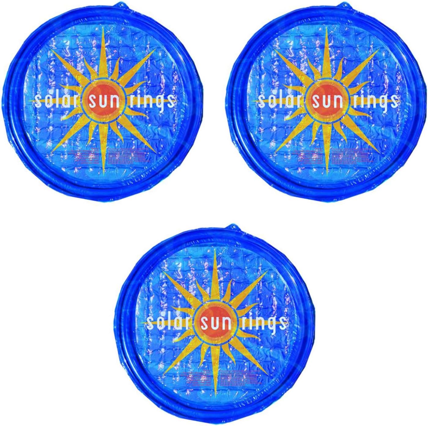 Solar Sun Rings UV Resistant Above Ground Inground Swimming Pool Hot Tub Spa Heating Accessory Circular Heater Solar Cover, SSRA, Sunburst (3 Pack)