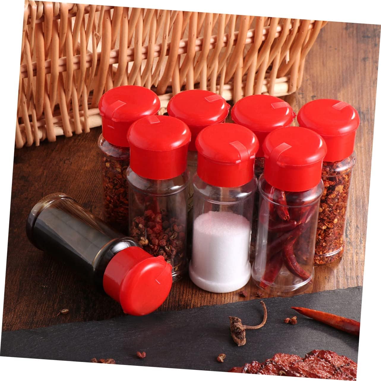 25pcs Plastic Pepper Shakers Spice Dispenser, 100ml PET Xmas