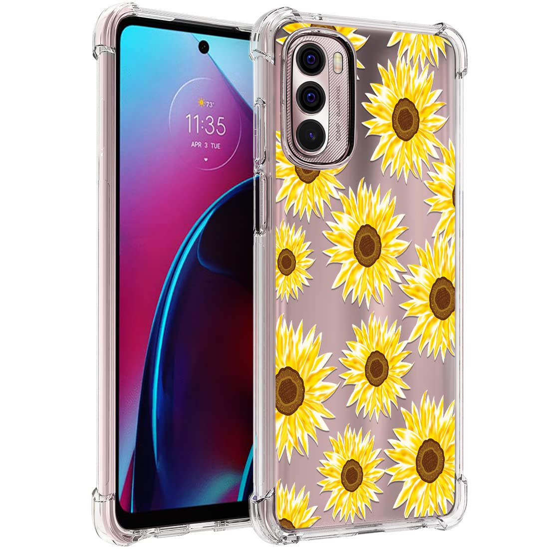 Osophter for Moto G Stylus 2022 Case Clear Transparent Reinforced Corners TPU Shock-Absorption Flexible Cell Phone Cover f...
