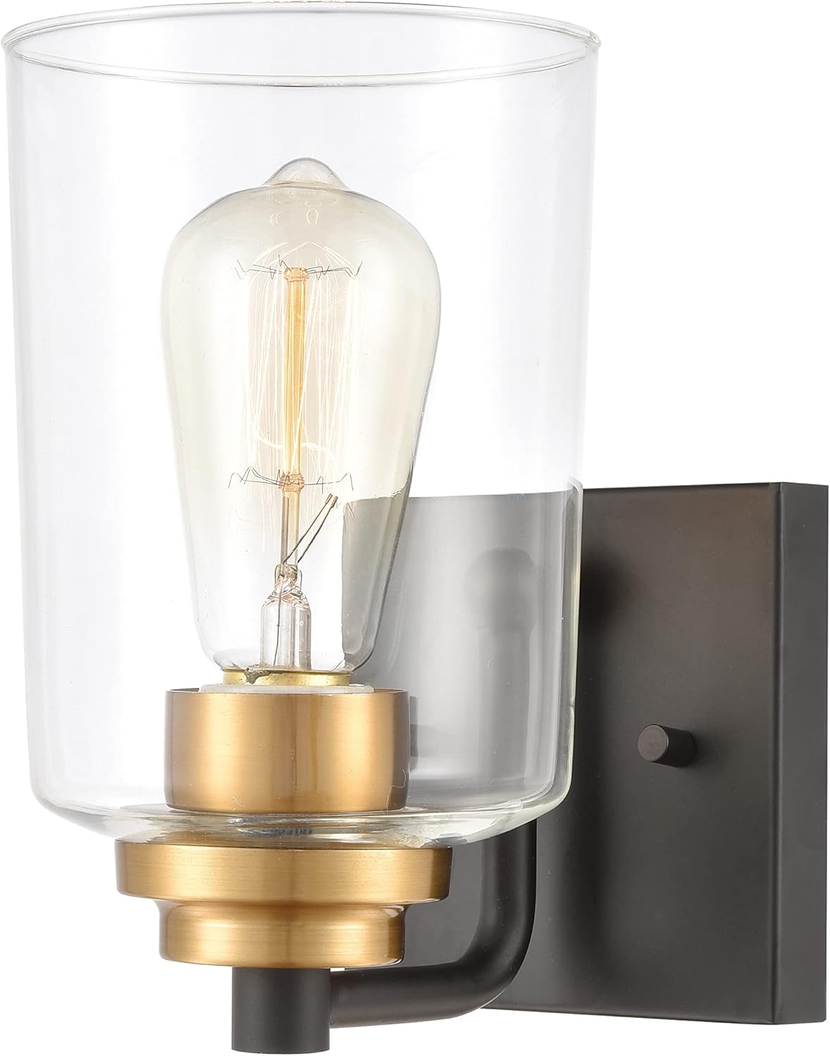 Elk Home Robins Vanity Light - 3-Light in Matte Black Finish, with Clear Glass, Transitional Style