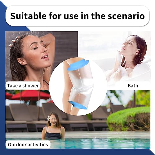 Miniatura 4 de Funda impermeable para la ducha, protector de ducha elástico de rodilla, manga de ducha de silicona impermeable para cirugía de rodilla para cirugía