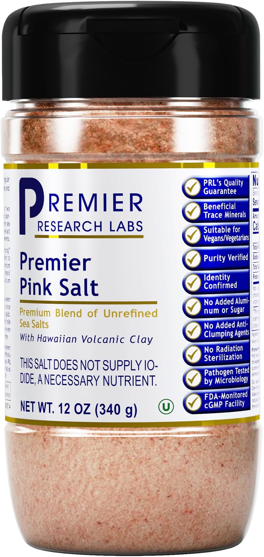 Premier Research Labs Pink Salt - Our Pink Sea Salt is a Hawaiian Red Alaea Sea Salt and Australian Salt Blend for Cooking, Baking with Minerals and Rich Taste - 12 oz