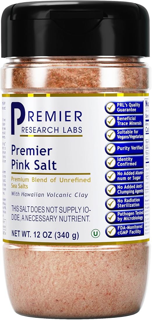Premier Research Labs Pink Salt - Our Pink Sea Salt is a Hawaiian Red Alaea Sea Salt and Australian Salt Blend for Cooking, Baking with Minerals and Rich Taste - 12 oz