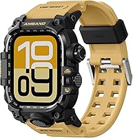 Vista 23 de amBand Funda Resistente con Banda para Apple Watch 45mm, Compatible con Apple Watch (iWatch) Series 9/8/7, Cubierta de Parachoques Anti-Shock