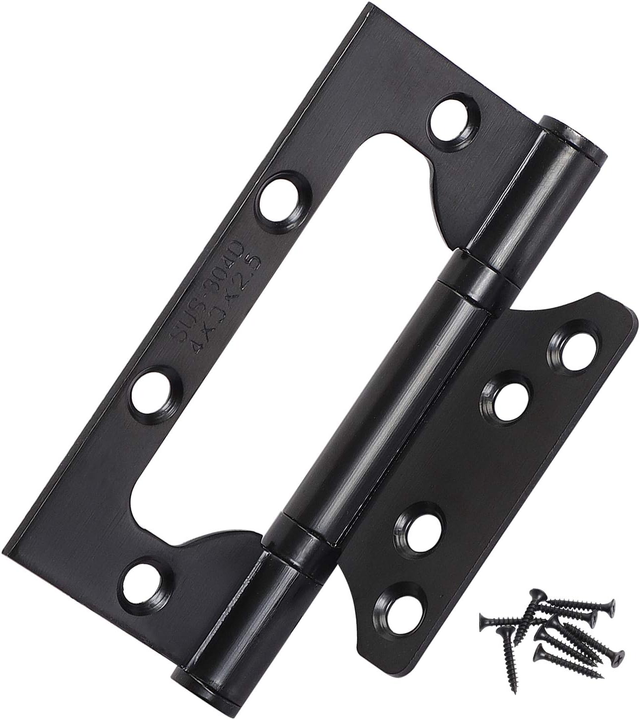 KEILEOHO 12 Pack 4 x 3 Inch Non Mortise Hinges, Ball Bearing Brushed Black Door Hinges, 3mm Thickness Heavy Duty Black Stainless Steel Door Hardware for Gate, Mobile Home, RV Cabinet