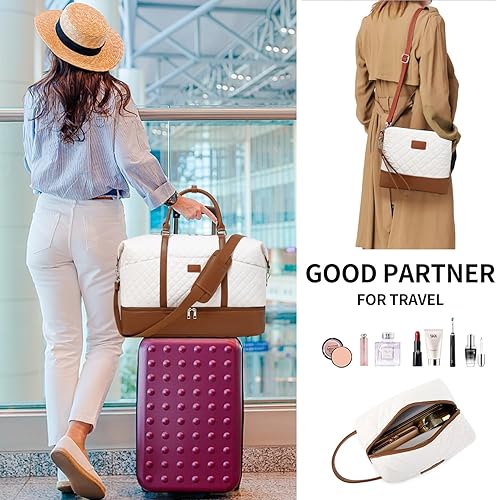 Miniatura 2 de Bolsa de fin de semana, bolsa de viaje grande para mujer, bolsa de mano con compartimento para zapatos y bolsas de artículos de tocador, bolsas de