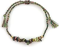 Vista 7 de TGH Pulsera Trenzada de Gemas Naturales Sin Cortar en Chip para Hombres y Mujeres – Pulsera de Cristal Curativo Hecha a Mano Ajustable – Joyería