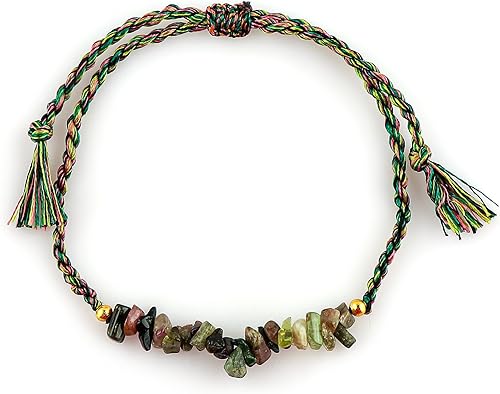 Miniatura 7 de TGH Pulsera Trenzada de Gemas Naturales Sin Cortar en Chip para Hombres y Mujeres – Pulsera de Cristal Curativo Hecha a Mano Ajustable – Joyería