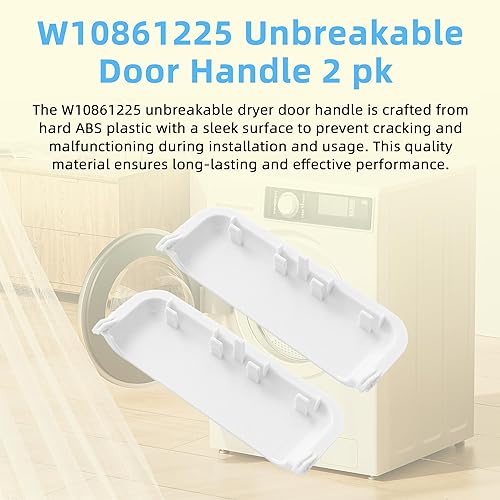 Miniatura 6 de AMI PARTS W10861225 W10714516 Manija de puerta irrompible 2 piezas de repuesto para secadora que reemplaza W10861225VP AP5999398 PS11731583