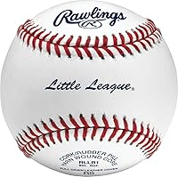 Rawlings RLLB1 Little League Baseballs - Official Competition Grade for Youth 14U, Raised Seams, Durable Leather Cover