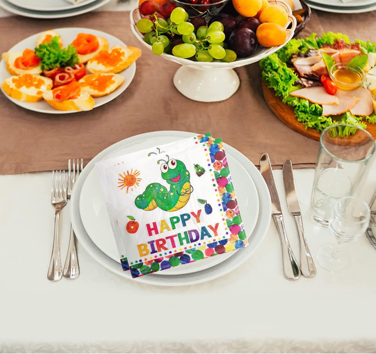 Lot De 40 Serviettes De Table Jetables Pour Fête D'anniversaire