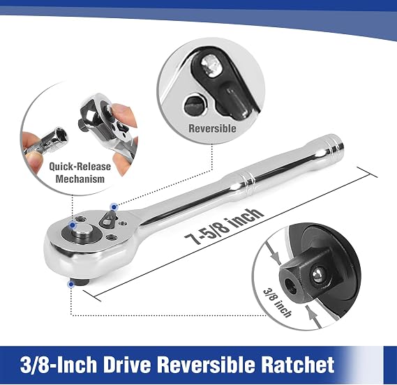WORKPRO 39-Piece Drive CR-V Socket Set(1/4 & 3/8)