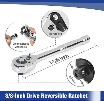 WORKPRO 39-Piece Drive CR-V Socket Set(1/4 & 3/8)
