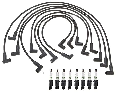 Professional Ignition Wire Set 8 Spark Plugs Kit for Chevy Monza 5.0 V8