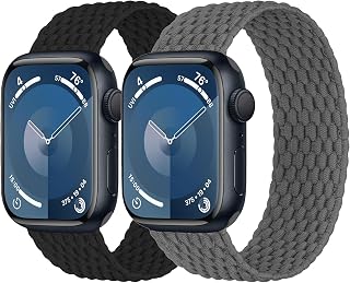 【2セット】編み込みfor アップルウォッチ バンド 40mm 41mm 38mm 44mm 45mm 42mm 46mm Ultra/2 49mmの女性/男性、伸縮性のある弾性ナイロンスポーツストラップソロループfor Apple watch バンド シリーズ11/10/9/8/7/6 5/4/3/SE/2nd 40 44 38 42 42 41 45 46 mm
