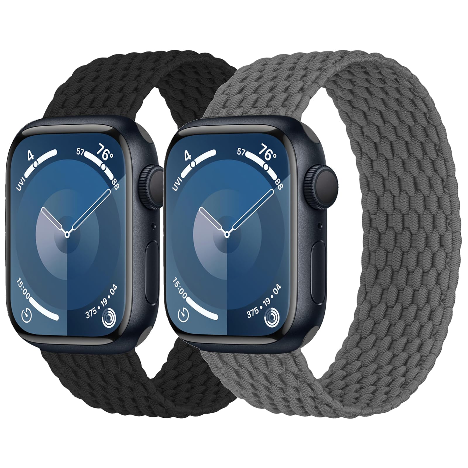 Braided for Apple Watch Band 40mm 41mm 38mm 44mm 45mm 42mm Ultra/2 49mm Women/Men, Elastic Nylon Sport Strap Solo Loop for Apple Watch Band Series 9/8/7/6 5/4/3/SE/2nd 40 44 38 42 41 45 mm