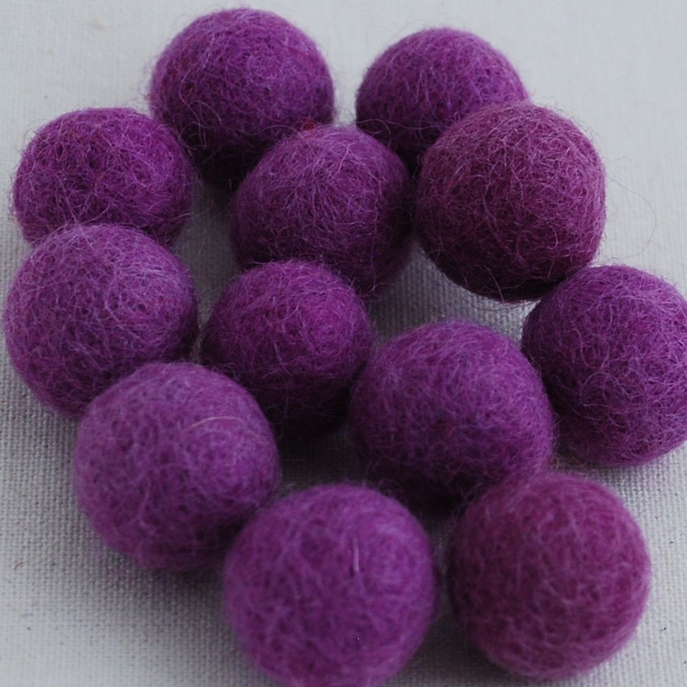 Oriental Direct Amethyst Purple 100% Wool Felt Balls - 1.5Cm - 10 Felt Balls