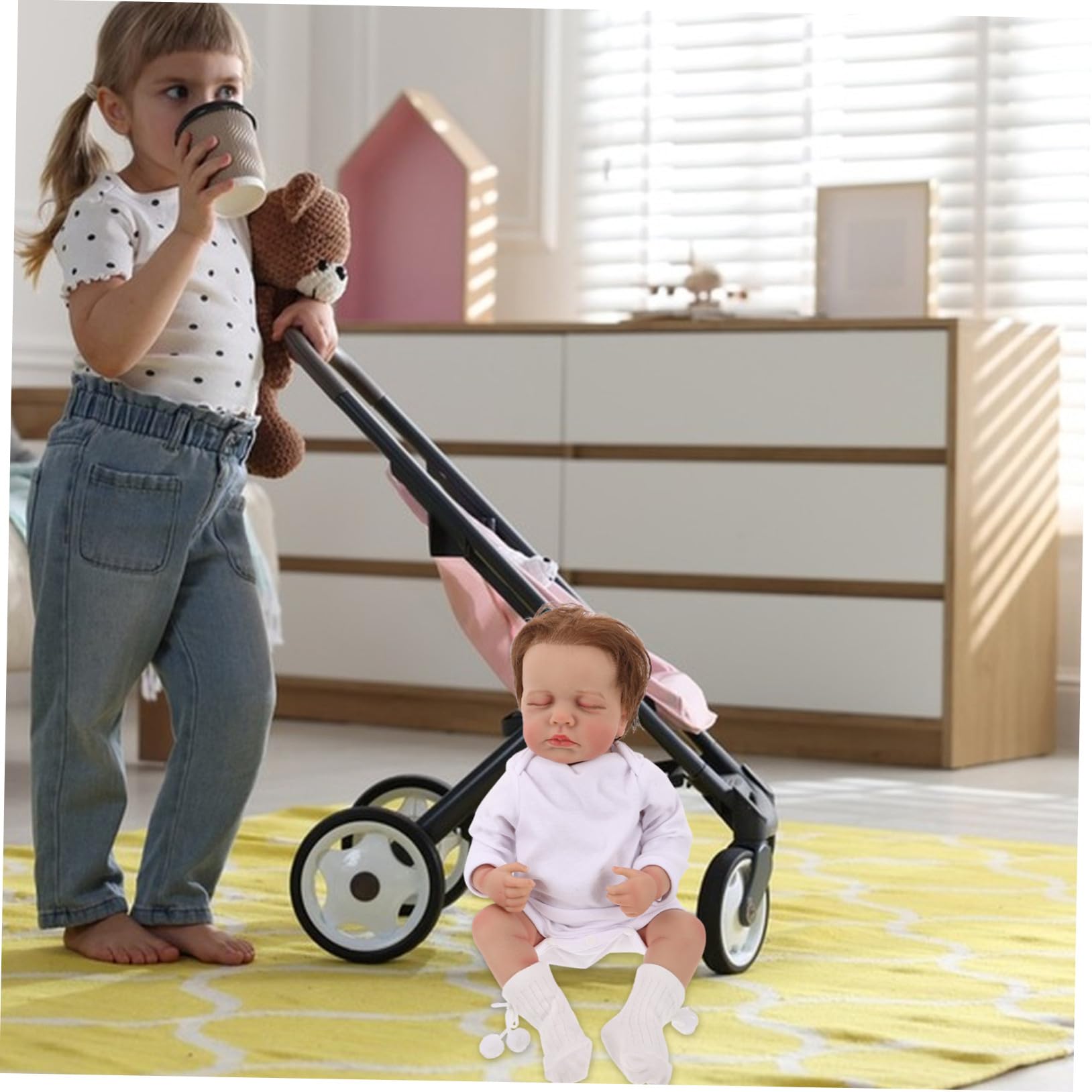 Toyvian Bambole Realistiche con Ragazzo Ragazza Ragazza Snodabile Accessori per Gioco di Ruolo per Ragazzo Piccoli