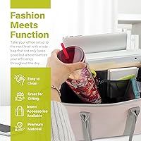 Vista 6 de meori Bolsa de mano de oficina, artículos esenciales para laptop, parte inferior resistente que se mantiene en posición vertical, 3 prácticos