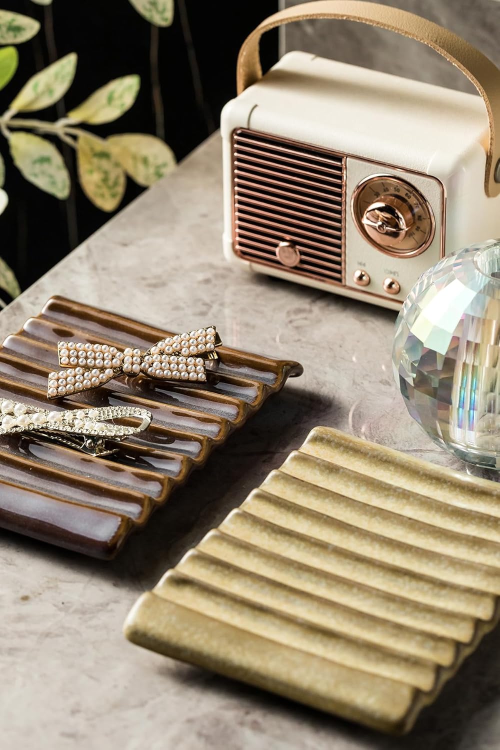 3 Tier Serving Stand Porcelain Serving Platter & Soap Dish, Kitchen Sink Sponge Holder Ceramic Bar Soap Saver