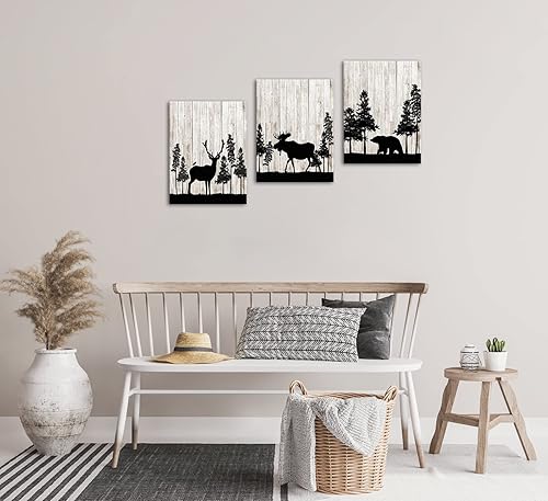 Miniatura 2 de Apicoture Decoración de pared de cabaña de bosque, temática de madera, animal, oso, alce, alce, decoración de pared, rústico, cuarto de bebé, sala
