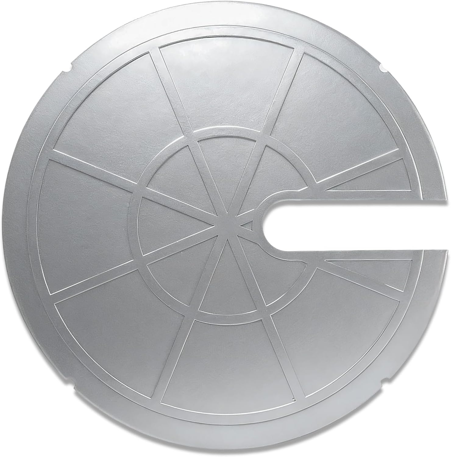 18 inch Metal Slotted Sump Pump Cover, Silver Decorative Submersible Outdoor Water Well Covers, Septic Tank Lids Protection for Sewage Pump, Sump Basin, Sump Bucket (1, Silver)