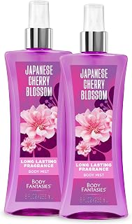 Body Fantasies Japanese Cherry Blossom Body Spray, 8oz Pack of 2 - Long-Lasting Fruity Floral Fragrance, Cruelty-Free