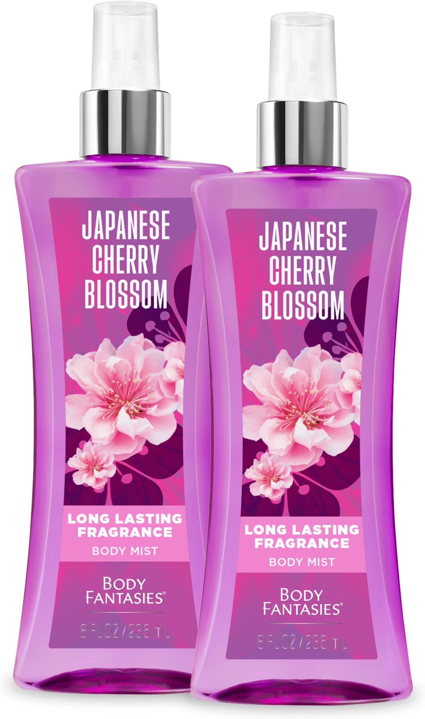 Body Fantasies Signature Fragrance Body Spray, Japanese Cherry Blossom, 8 fl oz (Pack of 2)