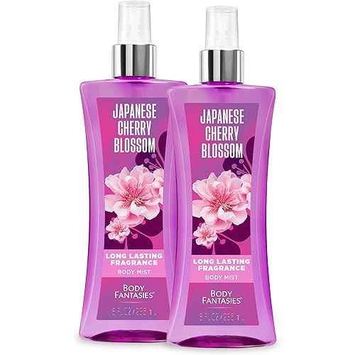 Body Fantasies Signature Fragrance Body Spray, Japanese Cherry Blossom, 8 fl oz (Pack of 2)