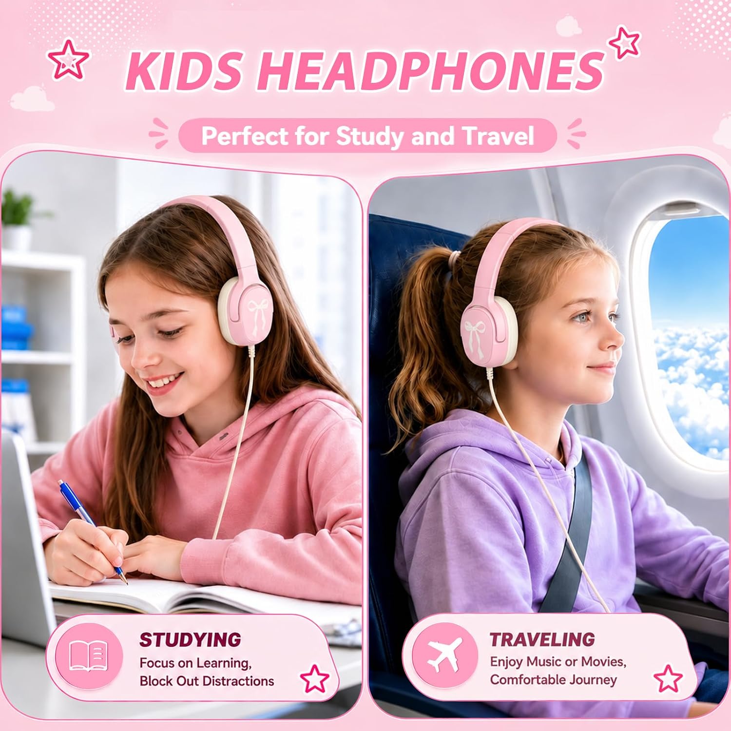 Digobay Girls Backpack Wired Headphone School