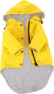 Stylish Dog Hooded Raincoat Lightweight Pet Rain Gear Full-Coverage Windproof Costume for XXL Dogs Yellow