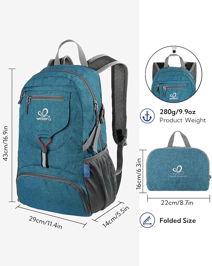 Mochila Plegable WATERFLY 20L Ligera para Senderismo Viaje miniatura 3